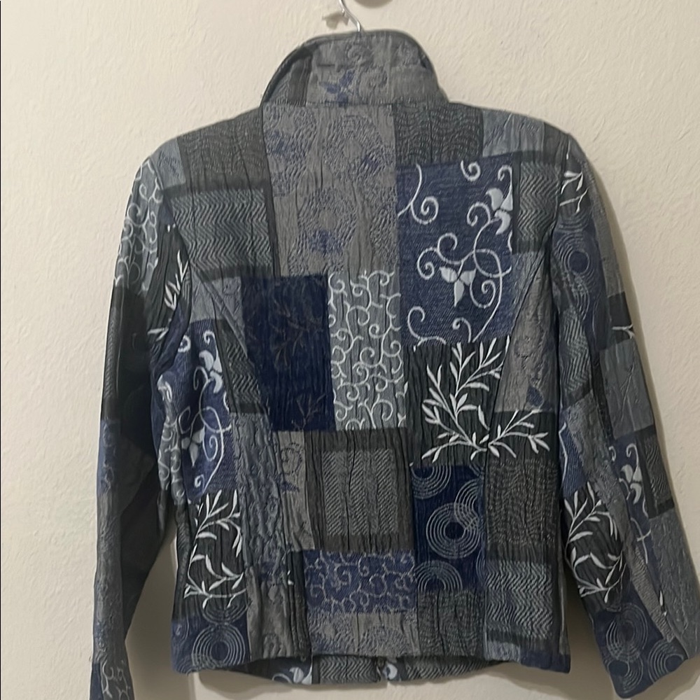 Preswick & Moore Blue Jacket Patchwork Design - image 5